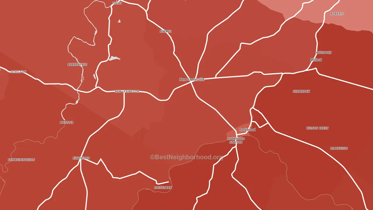 15557, PA block-group political-lean map