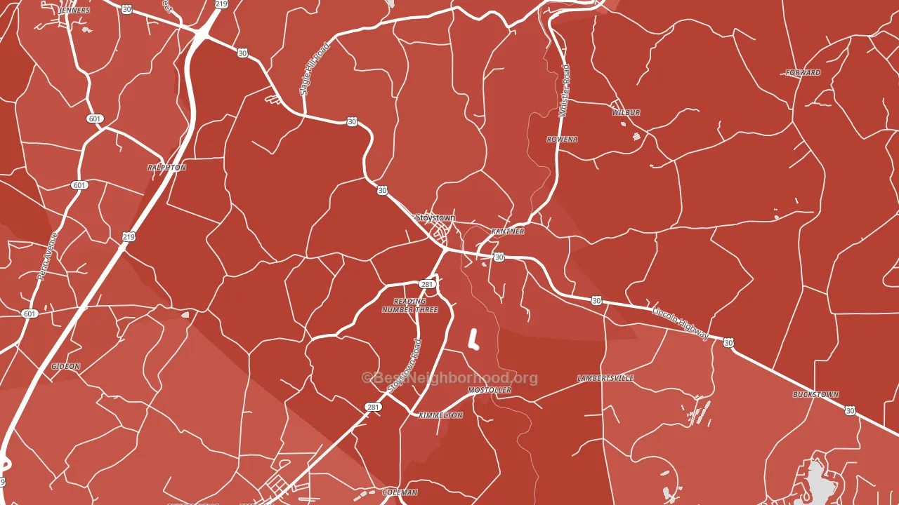 15563, PA block-group political-lean map