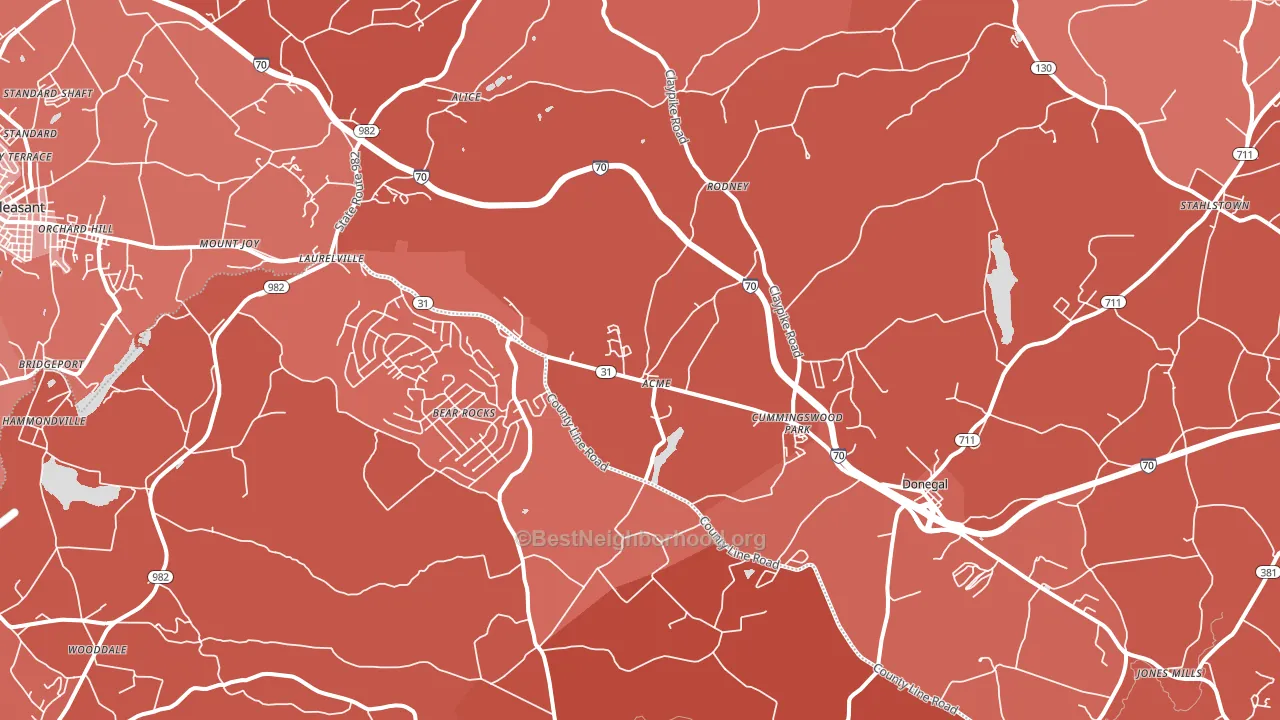 15610, PA block-group political-lean map
