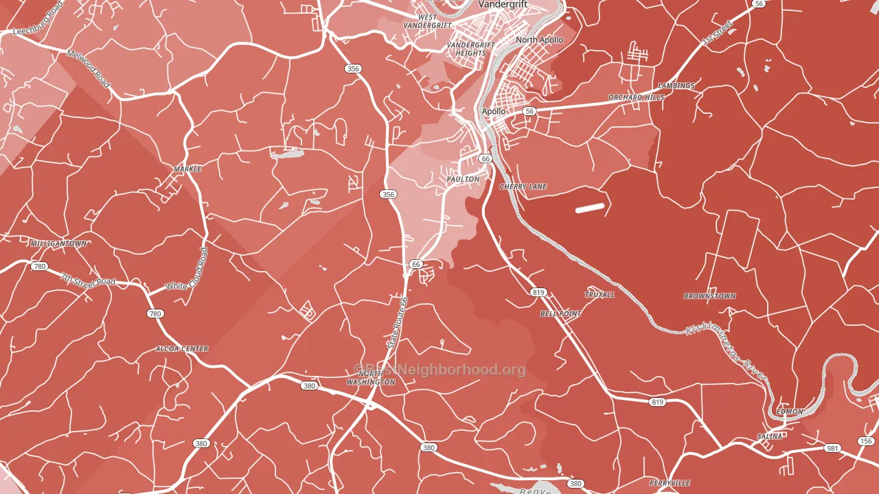 15613, PA block-group political-lean map