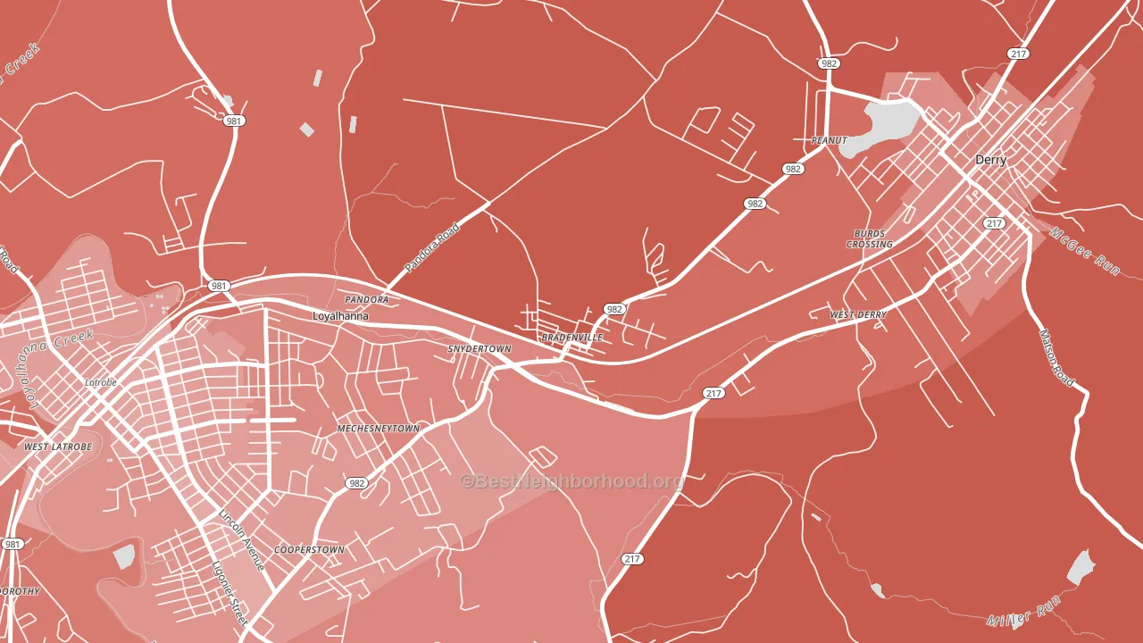 15620, PA block-group political-lean map