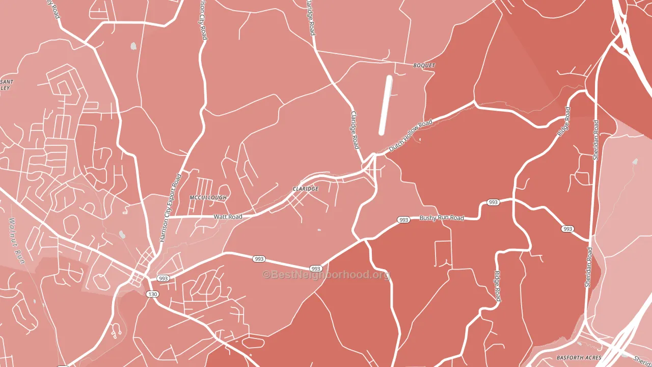 15623, PA block-group political-lean map