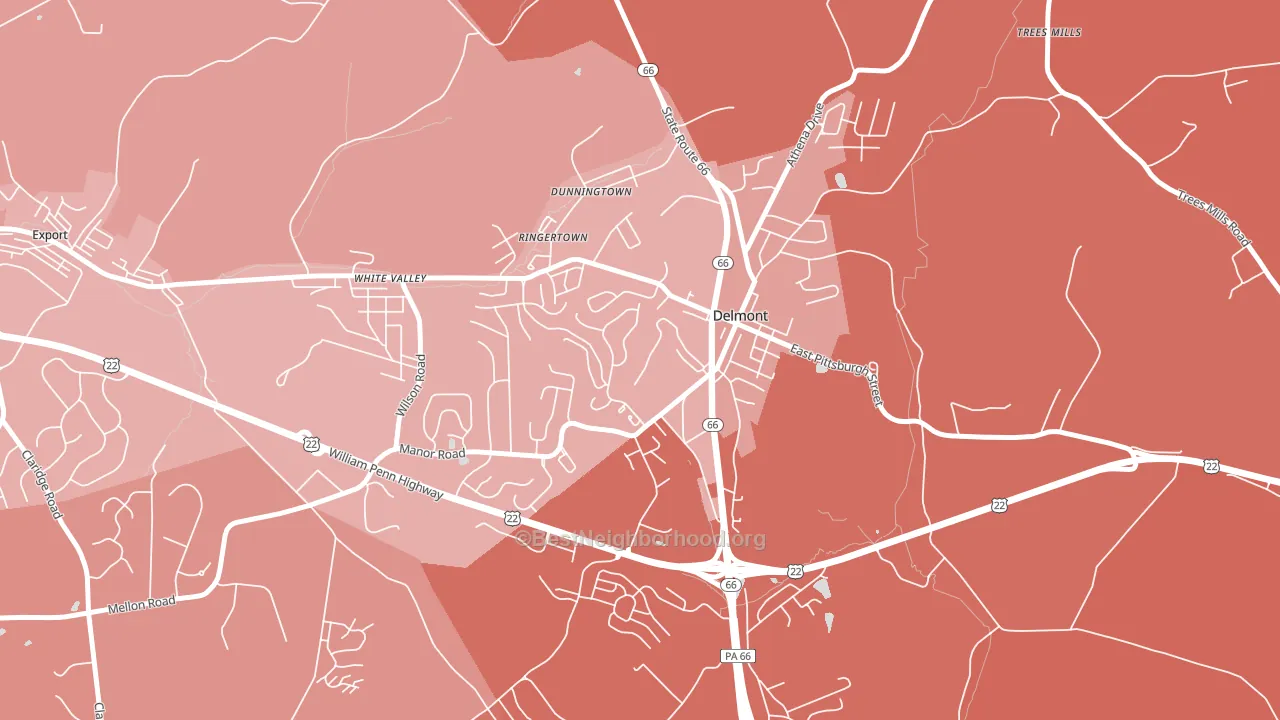 15626, PA block-group political-lean map