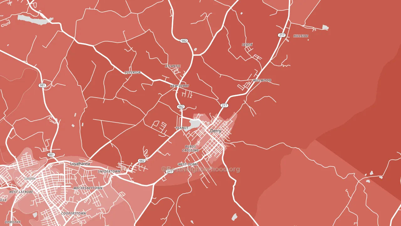 15627, PA block-group political-lean map
