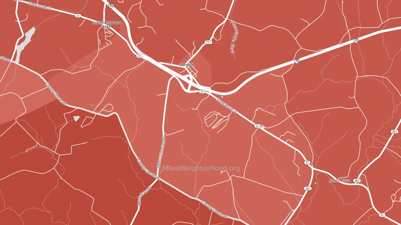 15628, PA block-group political-lean map