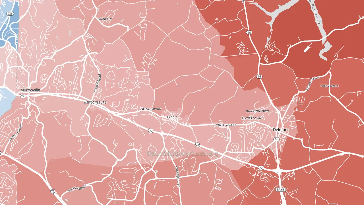 15632, PA block-group political-lean map