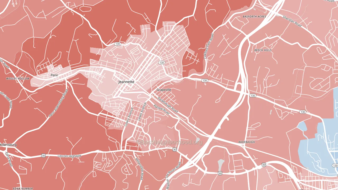 15634, PA block-group political-lean map