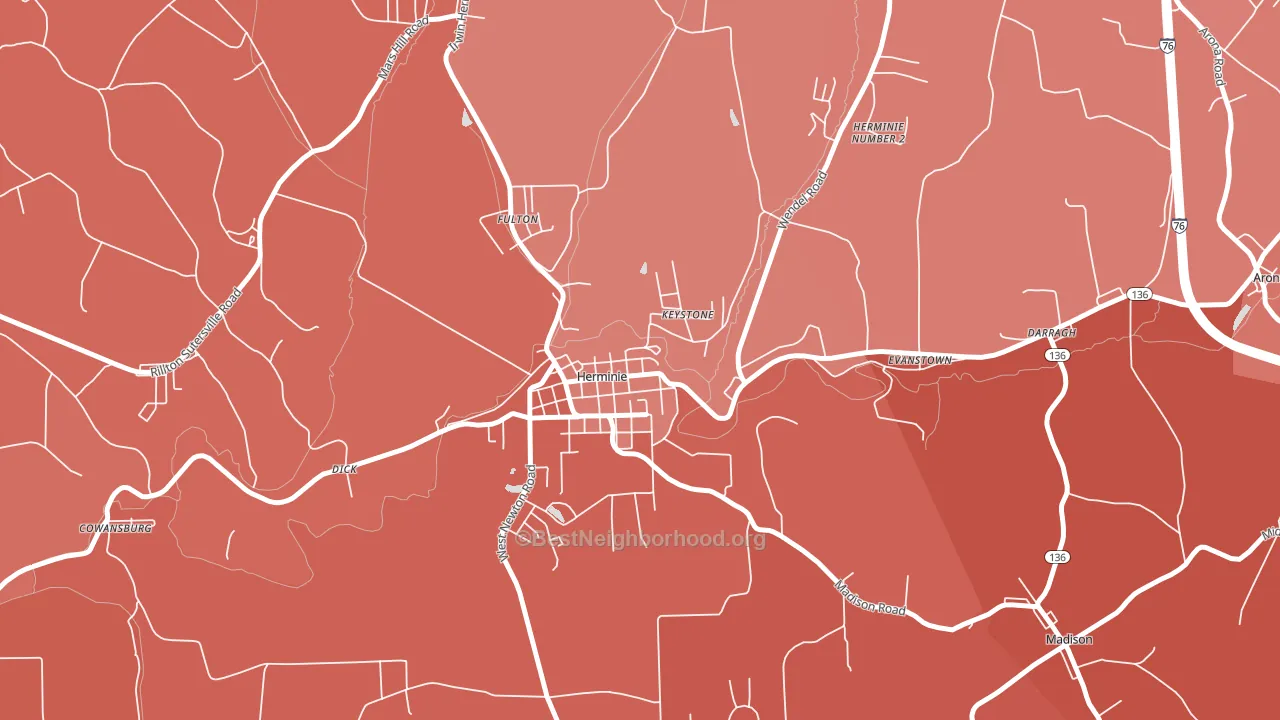 15637, PA block-group political-lean map