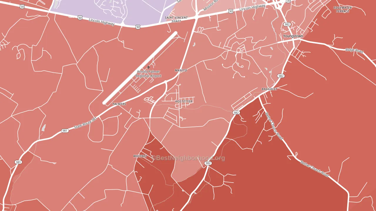 15638, PA block-group political-lean map