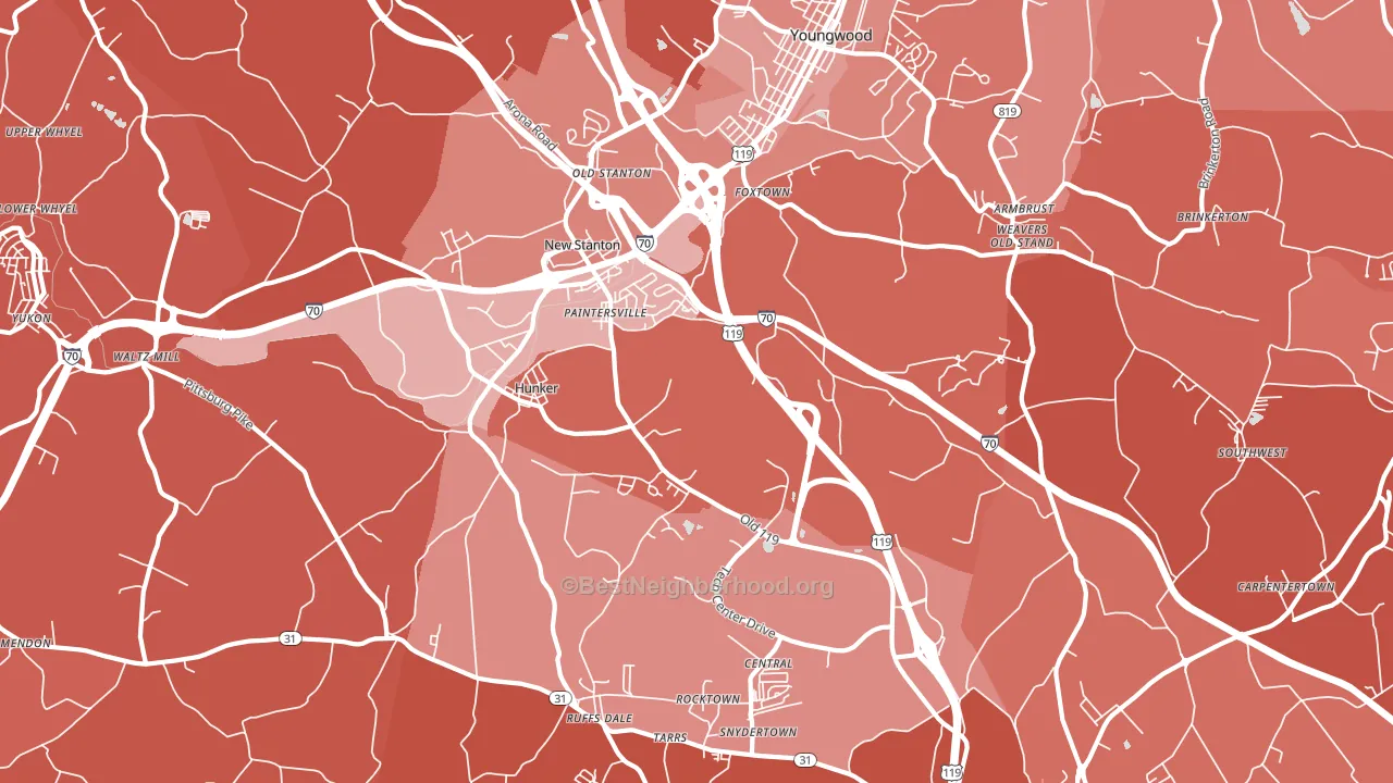 15639, PA block-group political-lean map