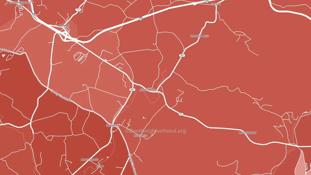 15646, PA block-group political-lean map