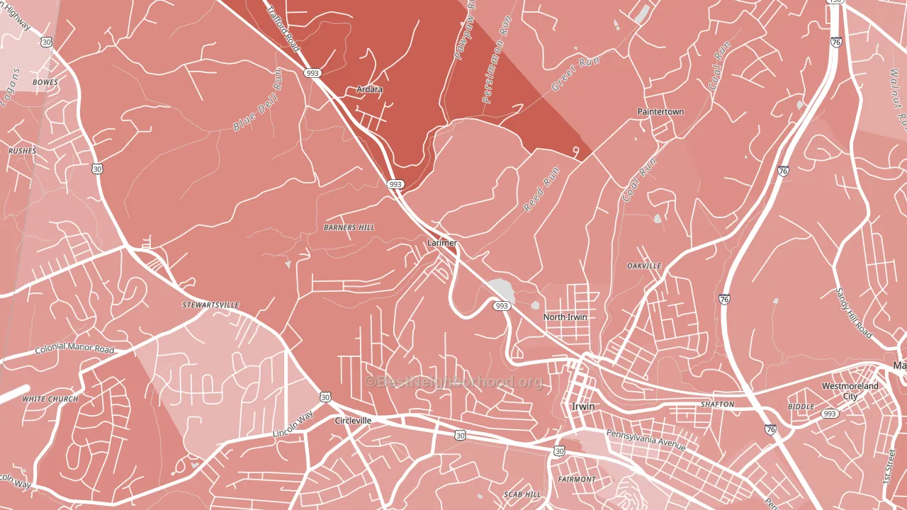 15647, PA block-group political-lean map