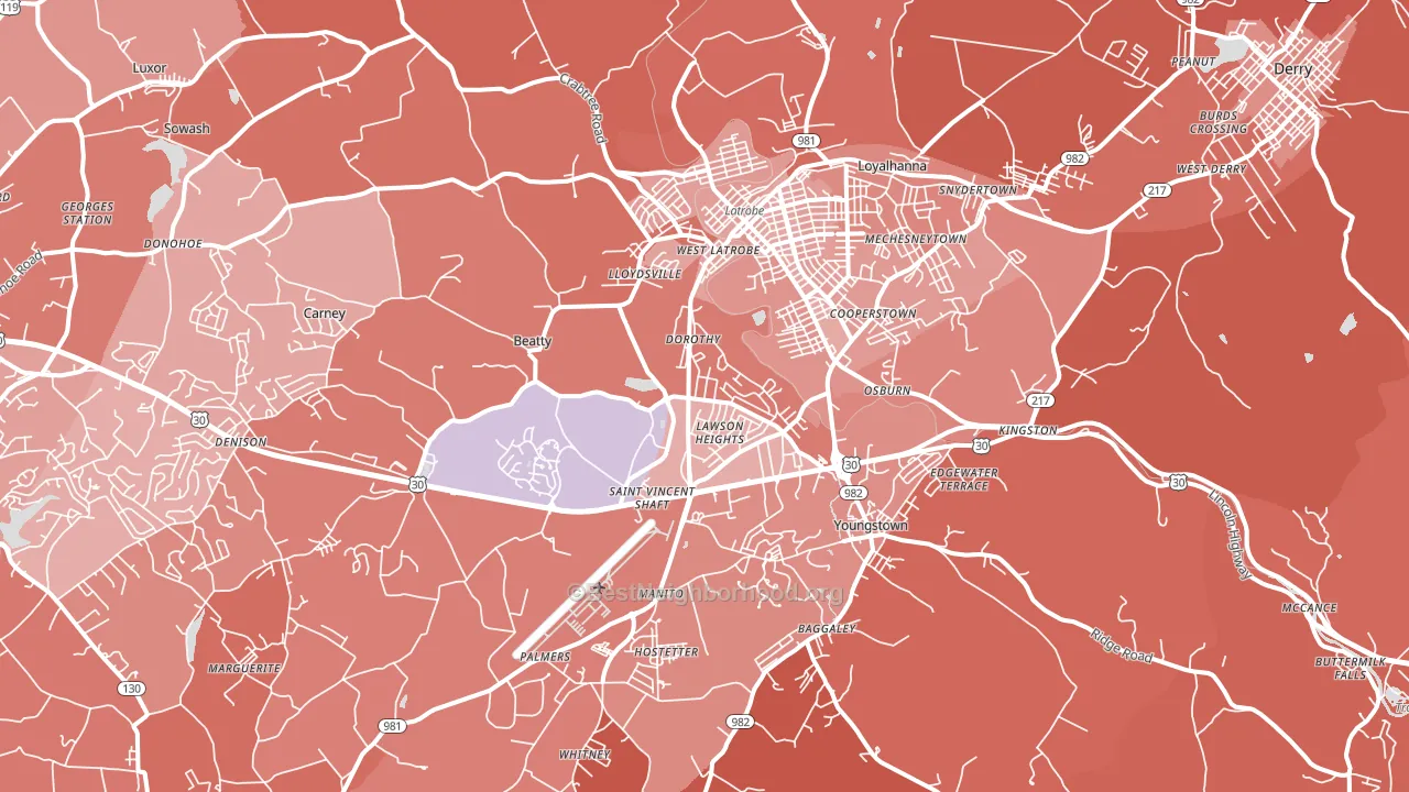 15650, PA block-group political-lean map
