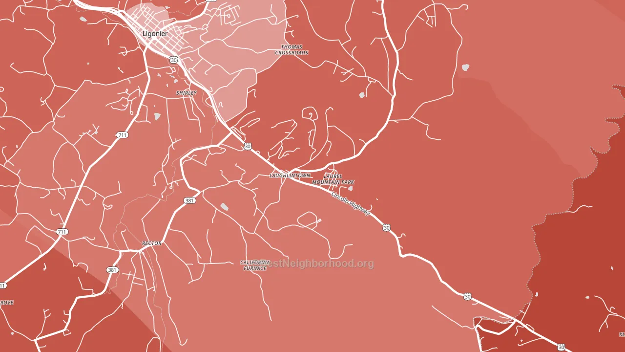 15655, PA block-group political-lean map