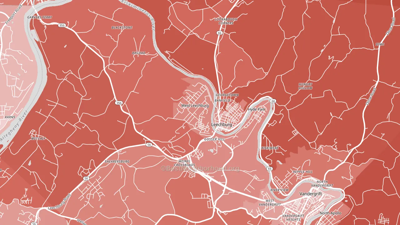 15656, PA block-group political-lean map