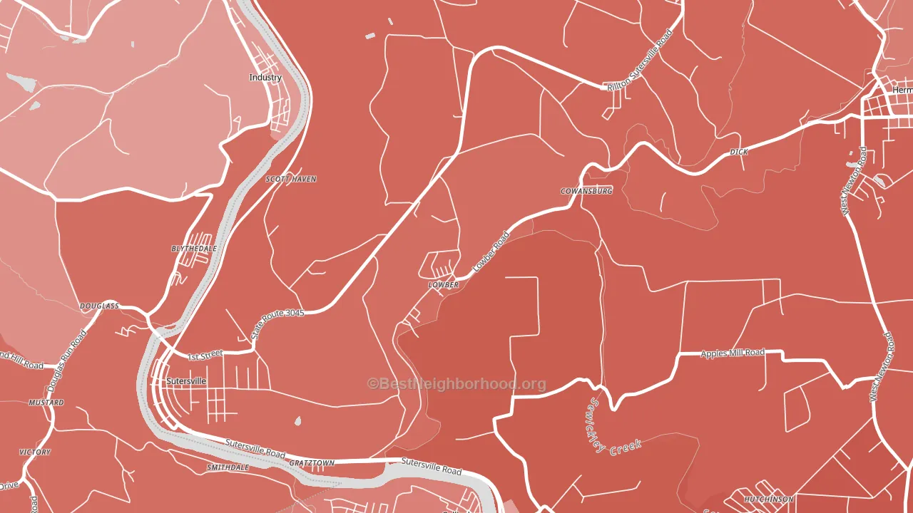 15660, PA block-group political-lean map