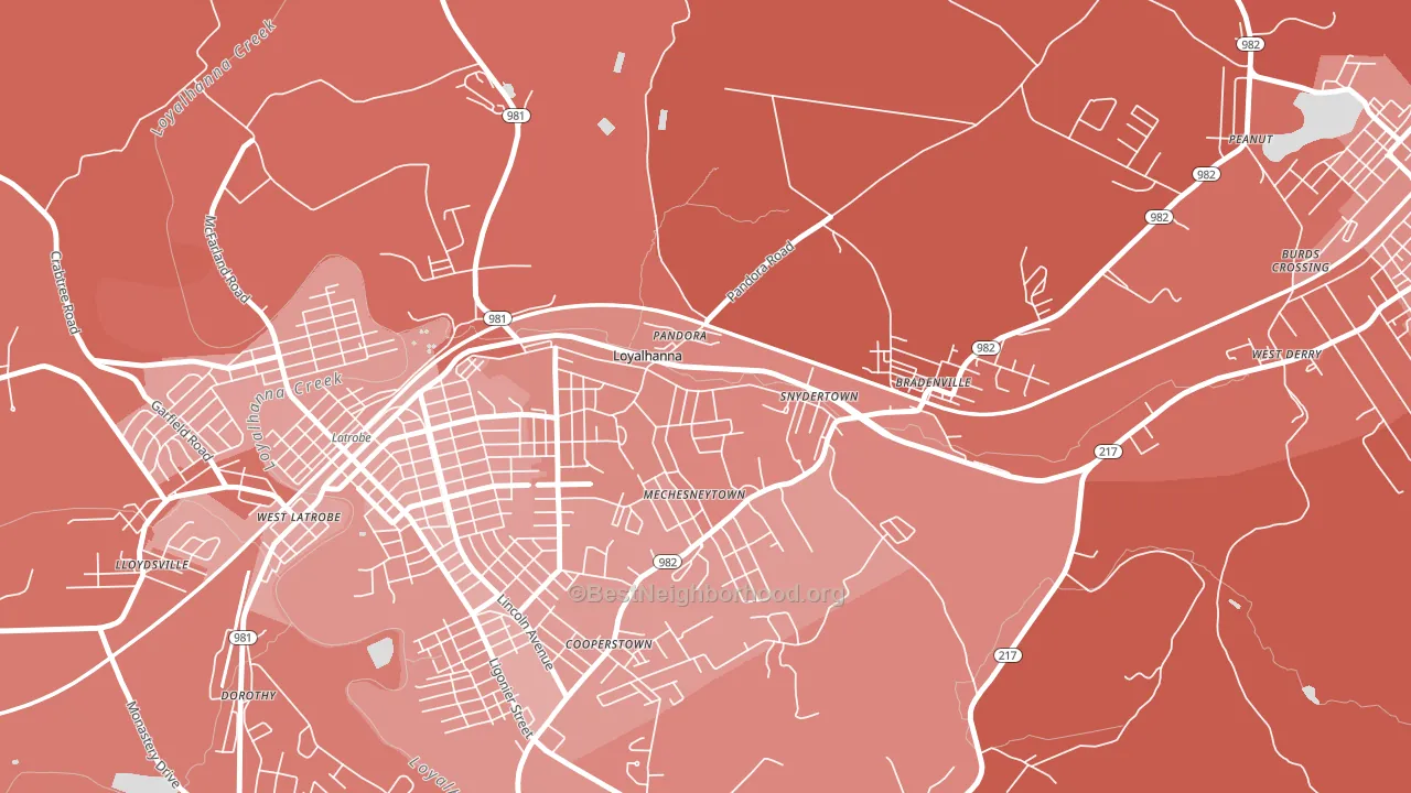 15661, PA block-group political-lean map