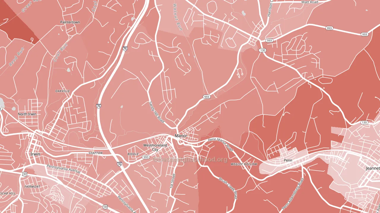 15665, PA block-group political-lean map