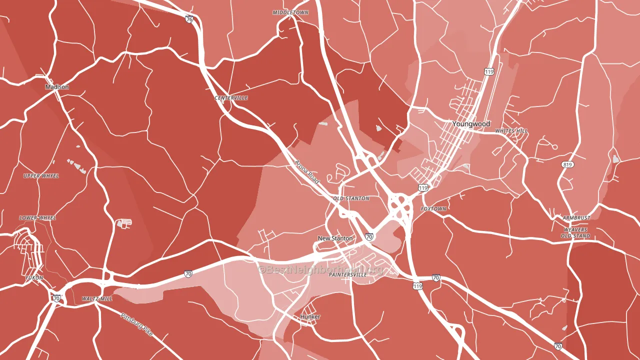 15672, PA block-group political-lean map