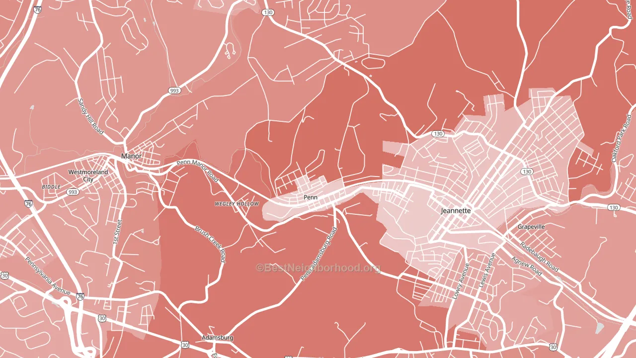 15675, PA block-group political-lean map
