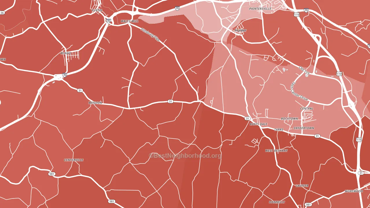 15679, PA block-group political-lean map