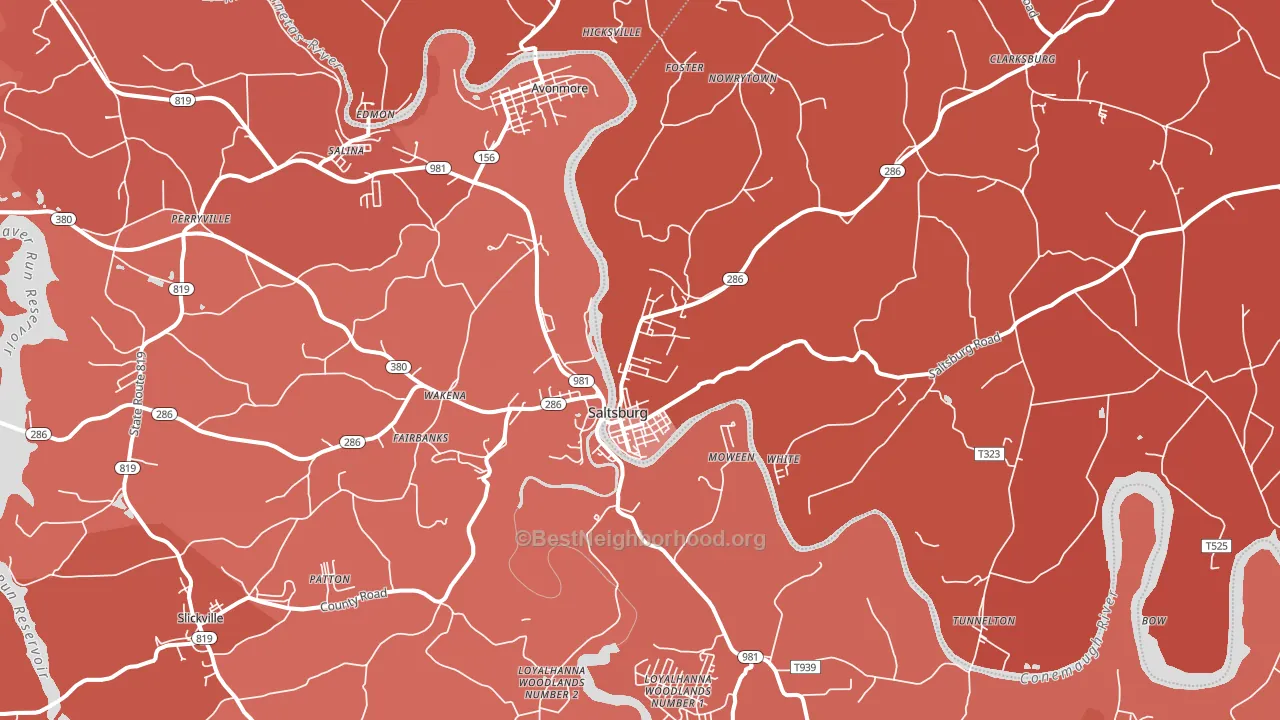 15681, PA block-group political-lean map