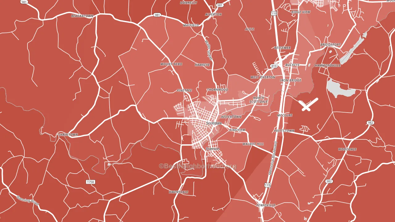 15683, PA block-group political-lean map