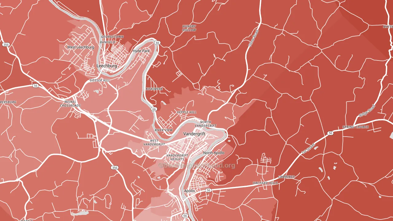 15690, PA block-group political-lean map