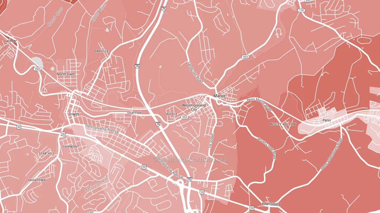 15692, PA block-group political-lean map