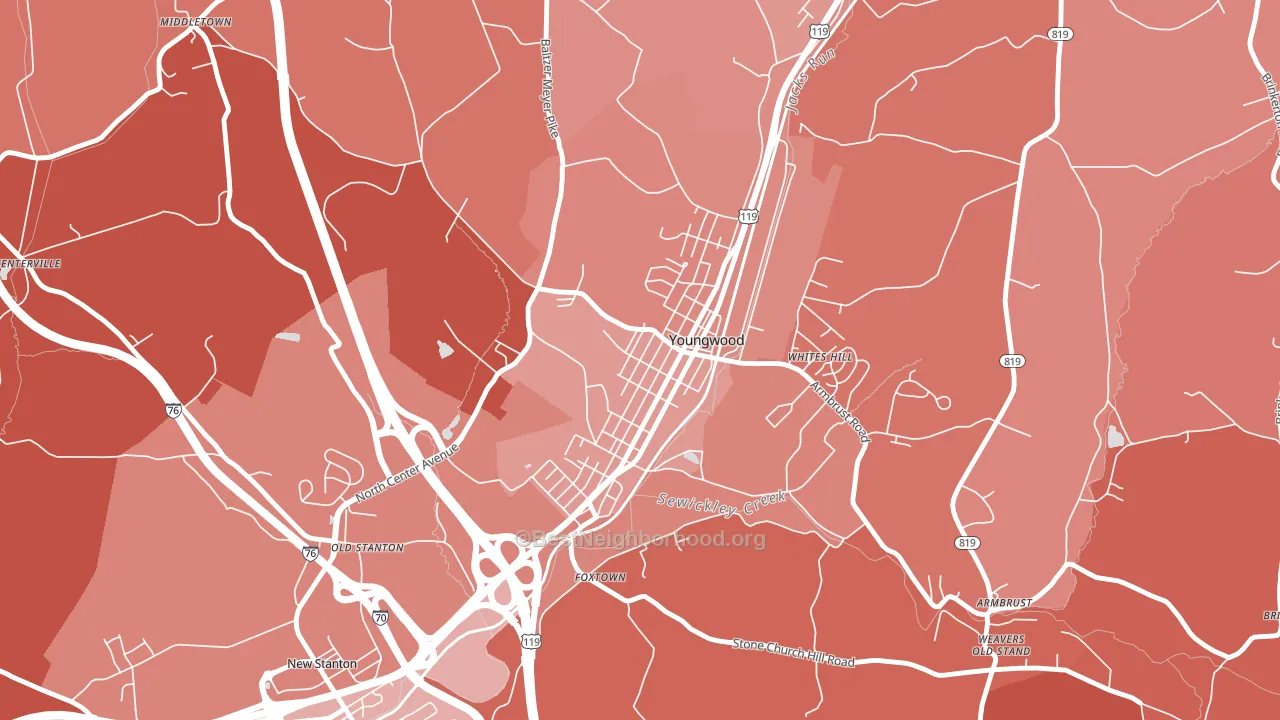 15697, PA block-group political-lean map