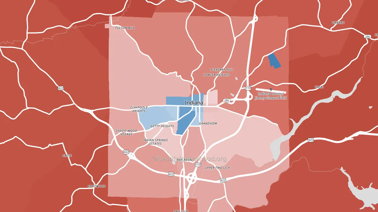 15701, PA block-group political-lean map