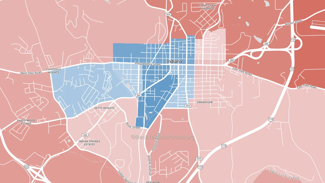 15705, PA block-group political-lean map