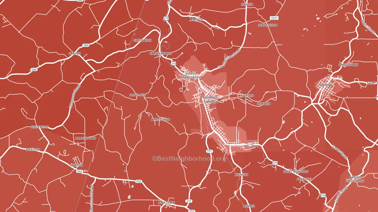 15714, PA block-group political-lean map