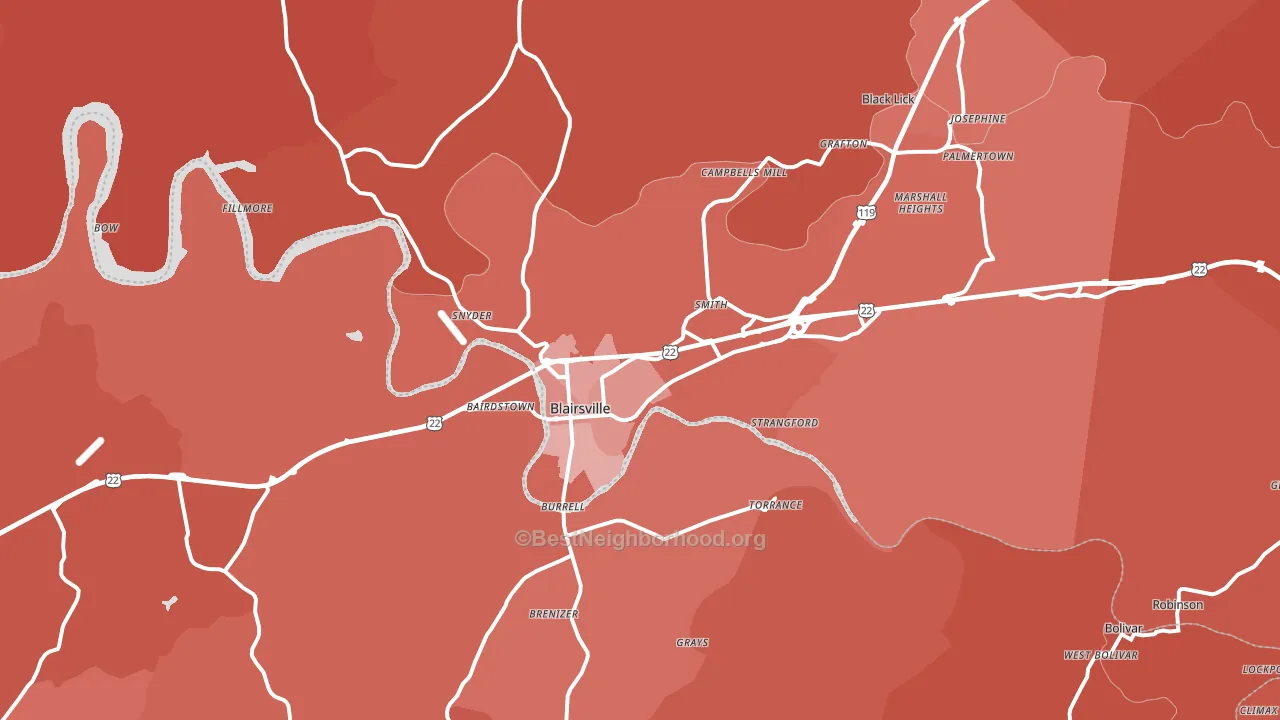 15717, PA block-group political-lean map