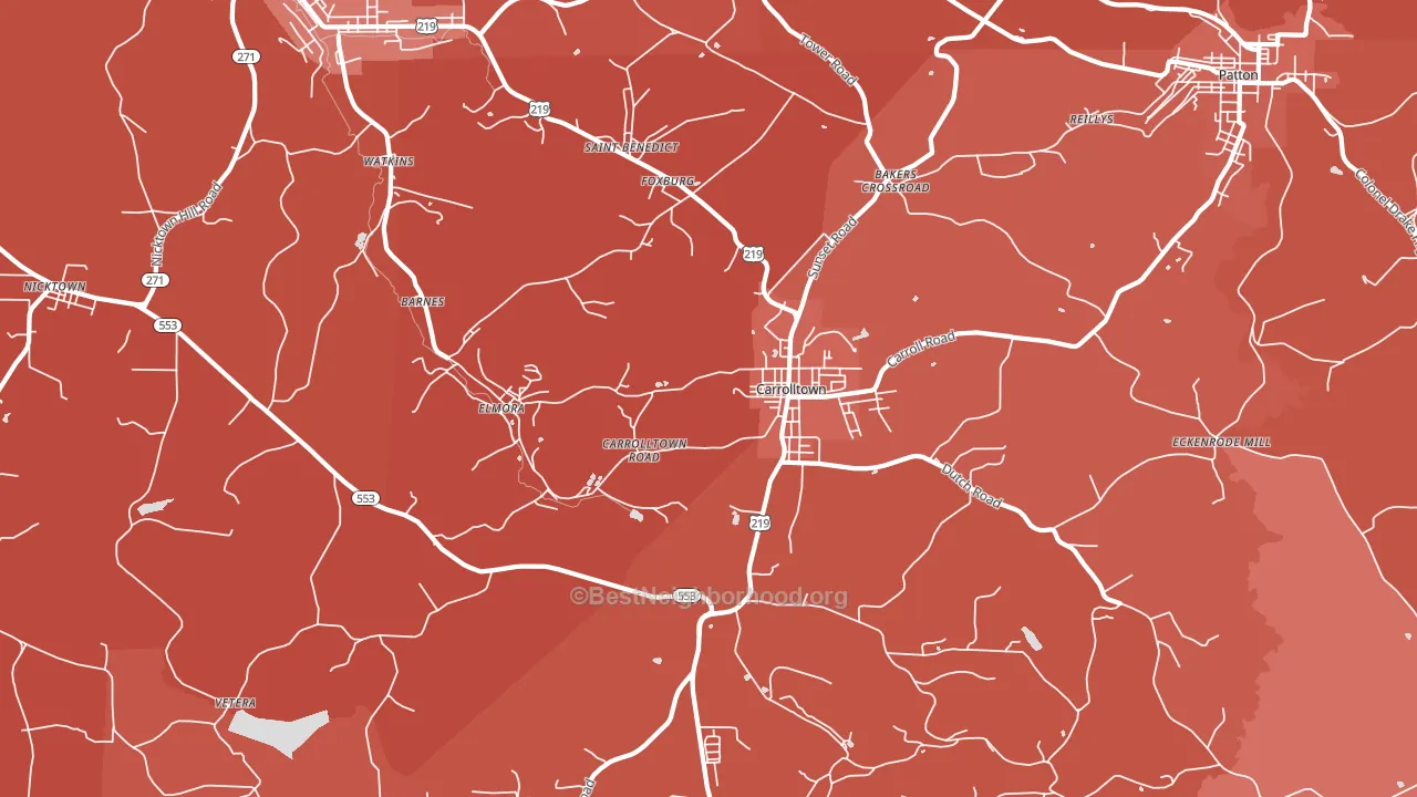 15722, PA block-group political-lean map