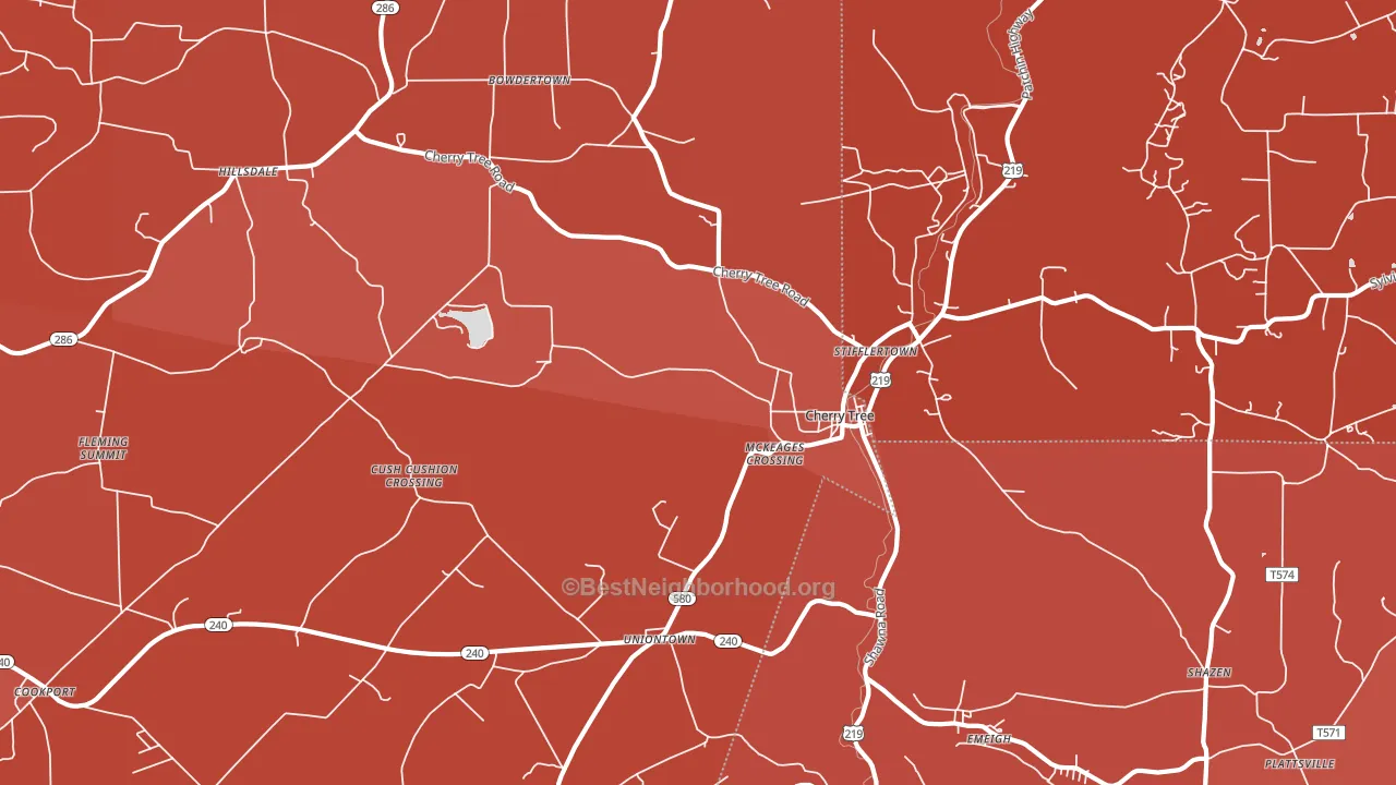 15724, PA block-group political-lean map
