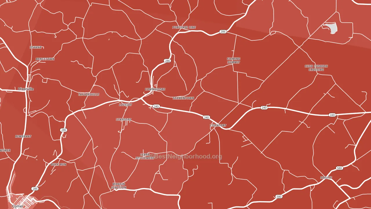 15729, PA block-group political-lean map