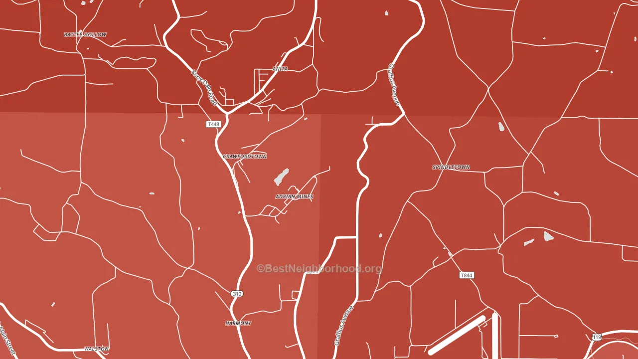 15733, PA block-group political-lean map