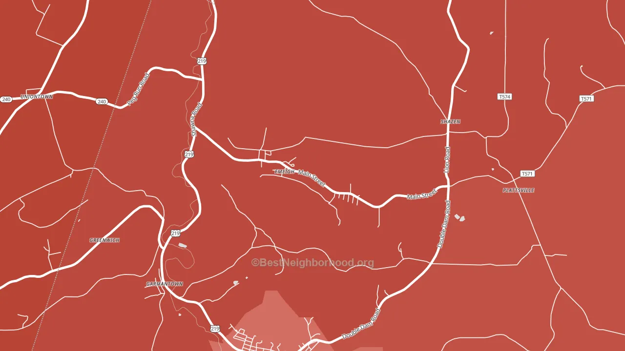 15738, PA block-group political-lean map