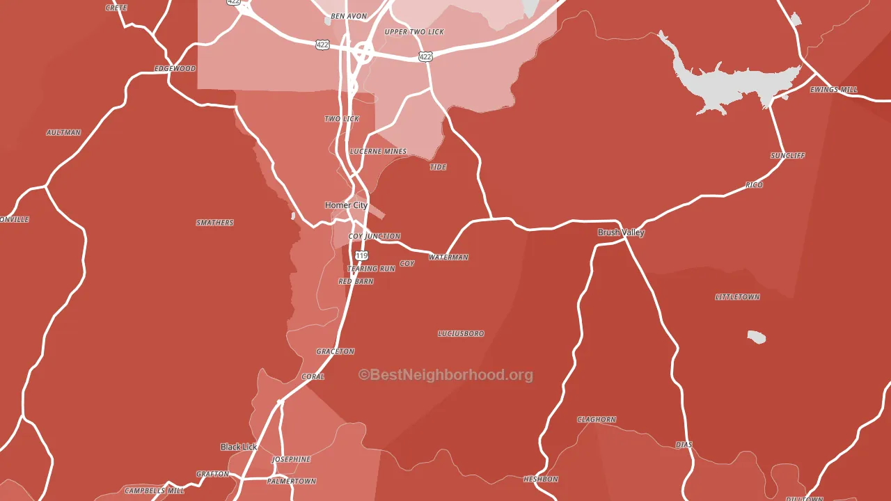 15748, PA block-group political-lean map