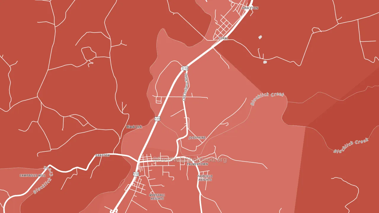 15750, PA block-group political-lean map