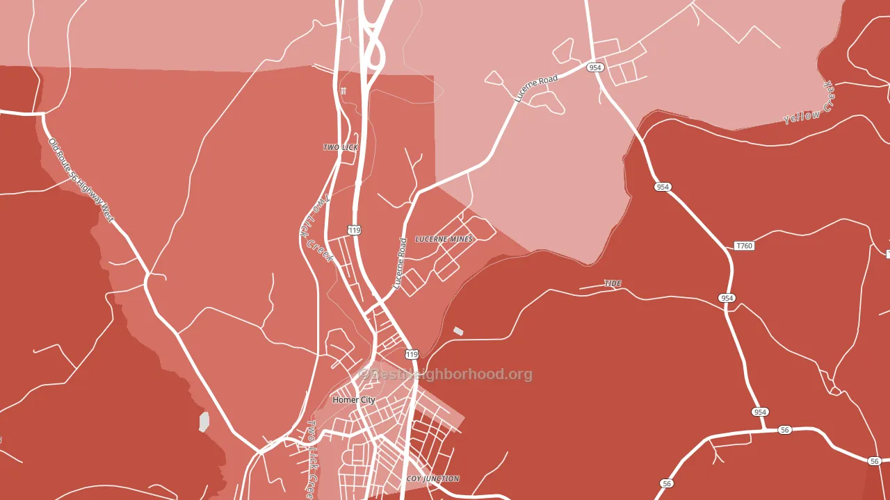 15754, PA block-group political-lean map