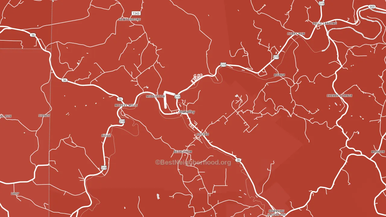15757, PA block-group political-lean map