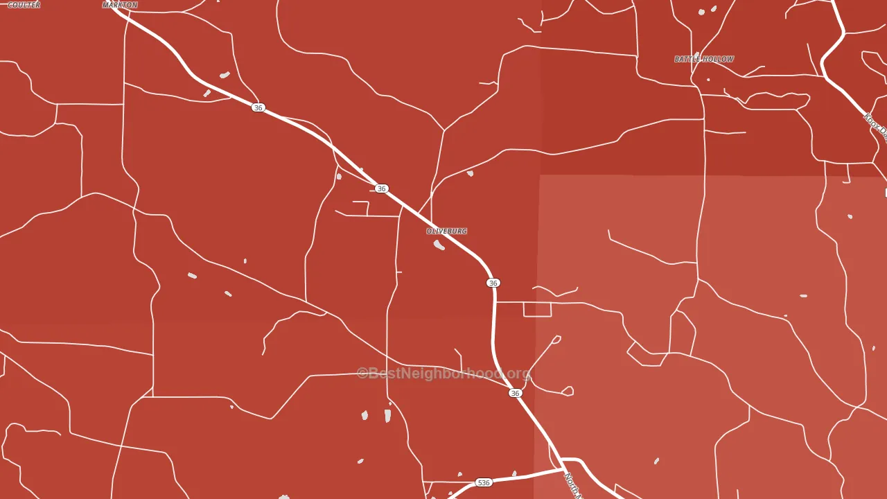 15764, PA block-group political-lean map