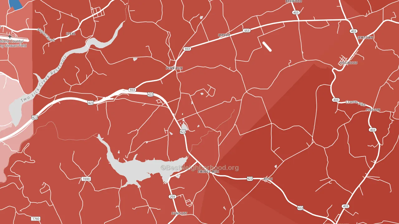 15765, PA block-group political-lean map