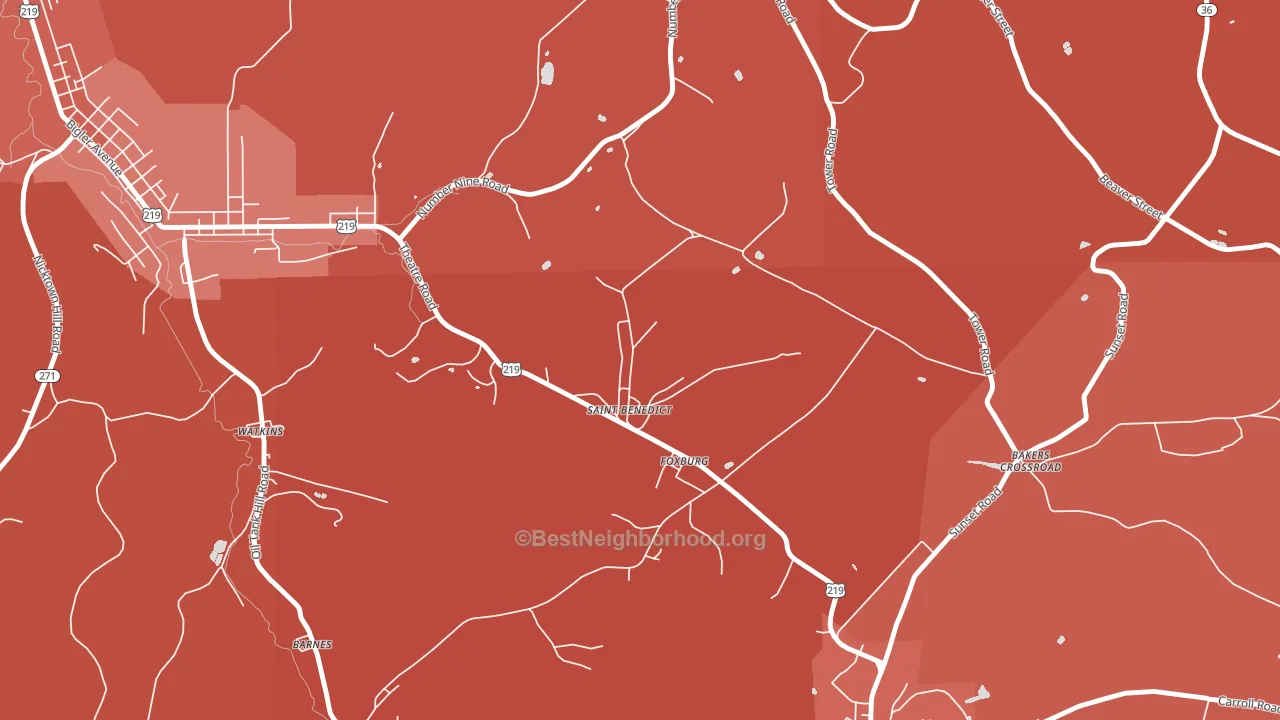 15773, PA block-group political-lean map