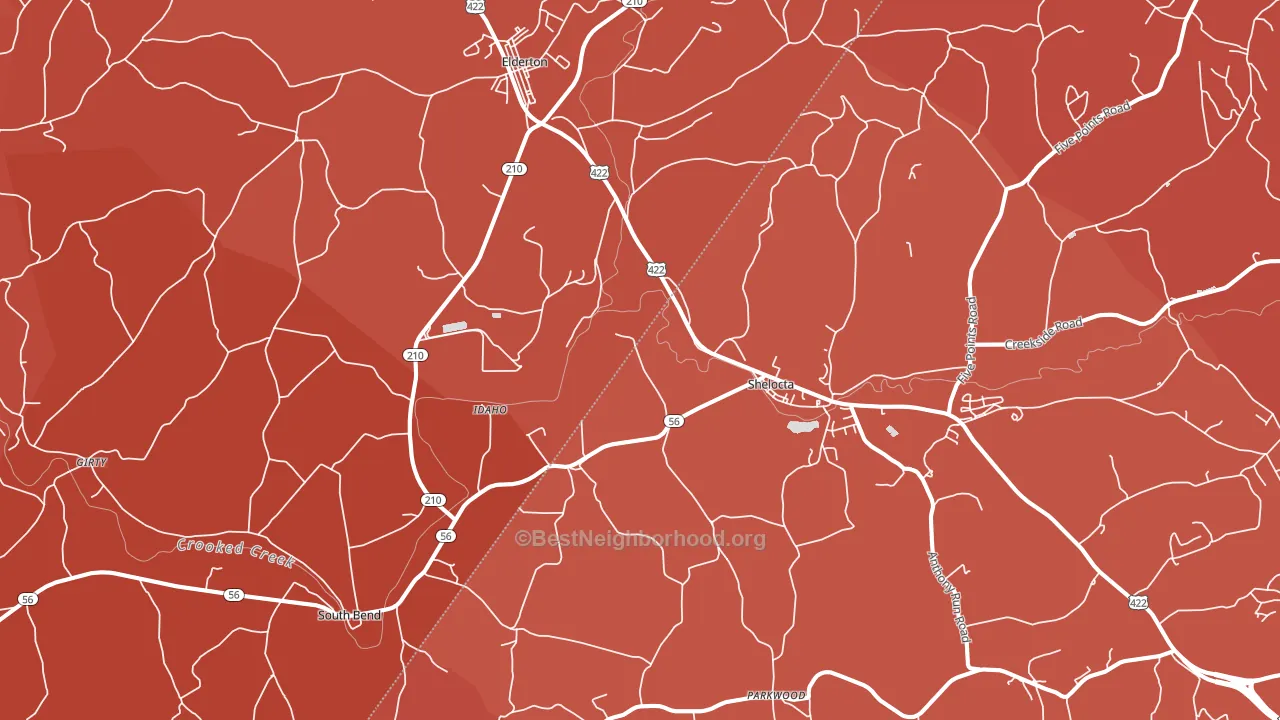 15774, PA block-group political-lean map