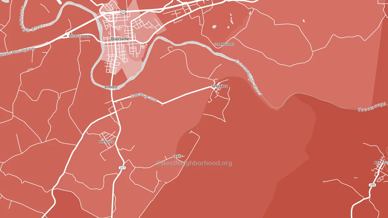 15779, PA block-group political-lean map