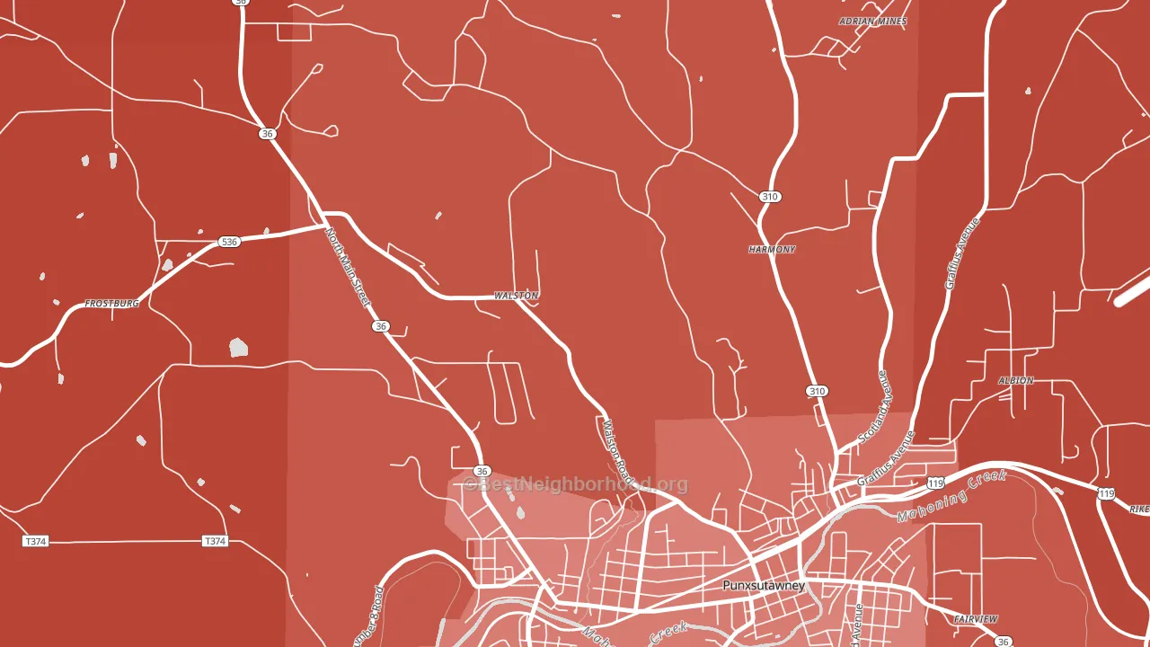 15781, PA block-group political-lean map