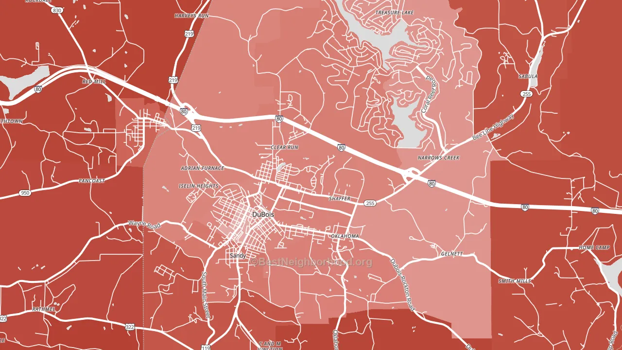 15801, PA block-group political-lean map
